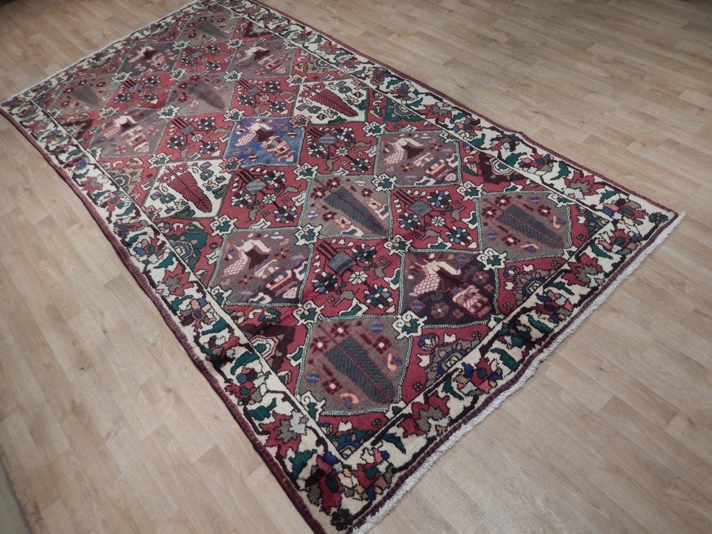 5.2 x 9.9 Sky Blue Semi Antique Persian Bakhtiari Rug 74499