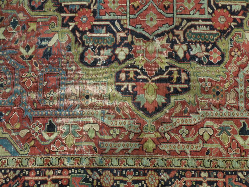 9x11 Authentic Hand Knotted Semi-Antique Persian Heriz Rug - Iran - bestrugplace