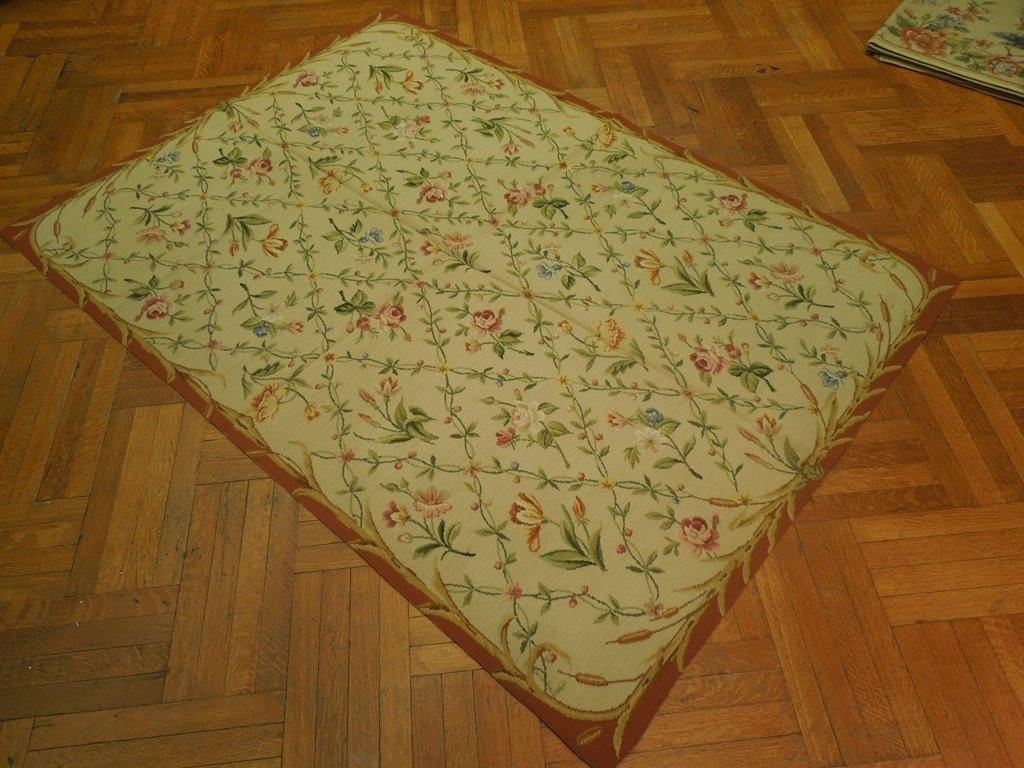 5x7 Needlepoint Flat Weave Rug - China - bestrugplace