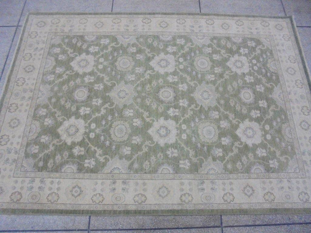 Radiant 9x6 Authentic Hand Knotted Vegetable Dyed Ziglar Chobi Peshawar Rug - Pakistan - bestrugplace