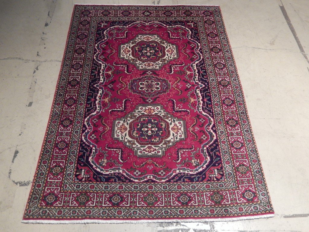 4' x 7' Red-Semi-Antique-Persian-Bakhtiari-Rug .jpg