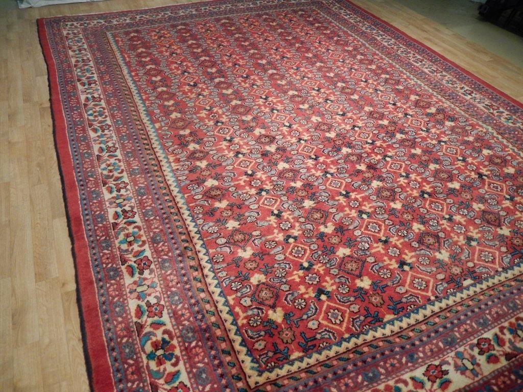 9x13 Authentic Hand Knotted Semi-Antique Persian Qum Mahal Rug - Iran - bestrugplace