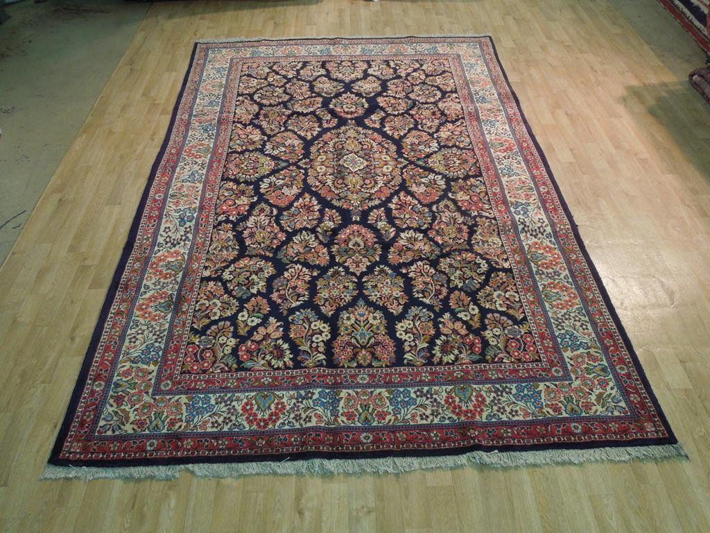 7x11 Authentic Hand Knotted Fine Persian Sarouk Rug - Iran - bestrugplace