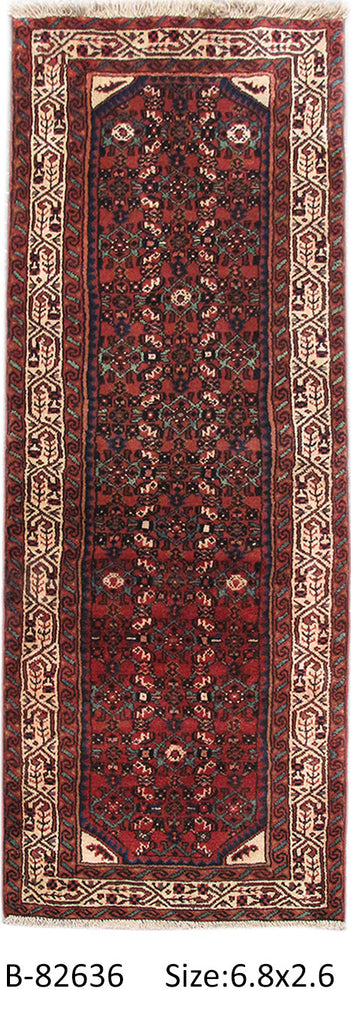 2' x 7' Red Persian Hamadan Rug 82636