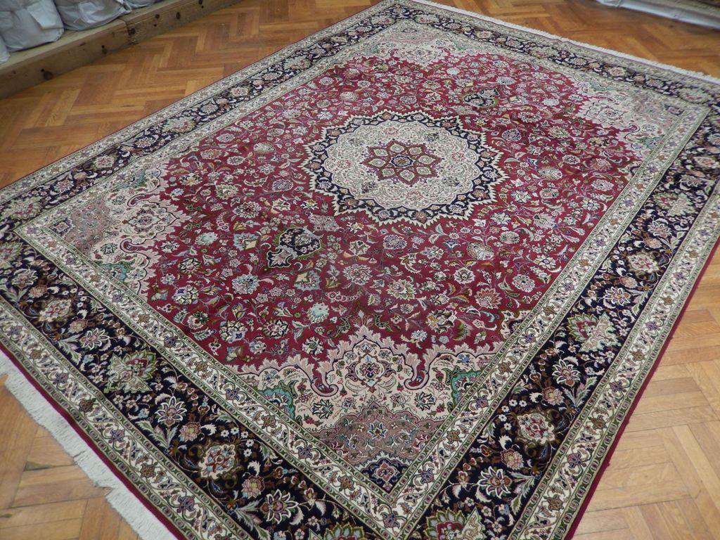 10x13 Authentic Handmade High End Wool & Silk Persian Tabriz Rug - Iran - bestrugplace