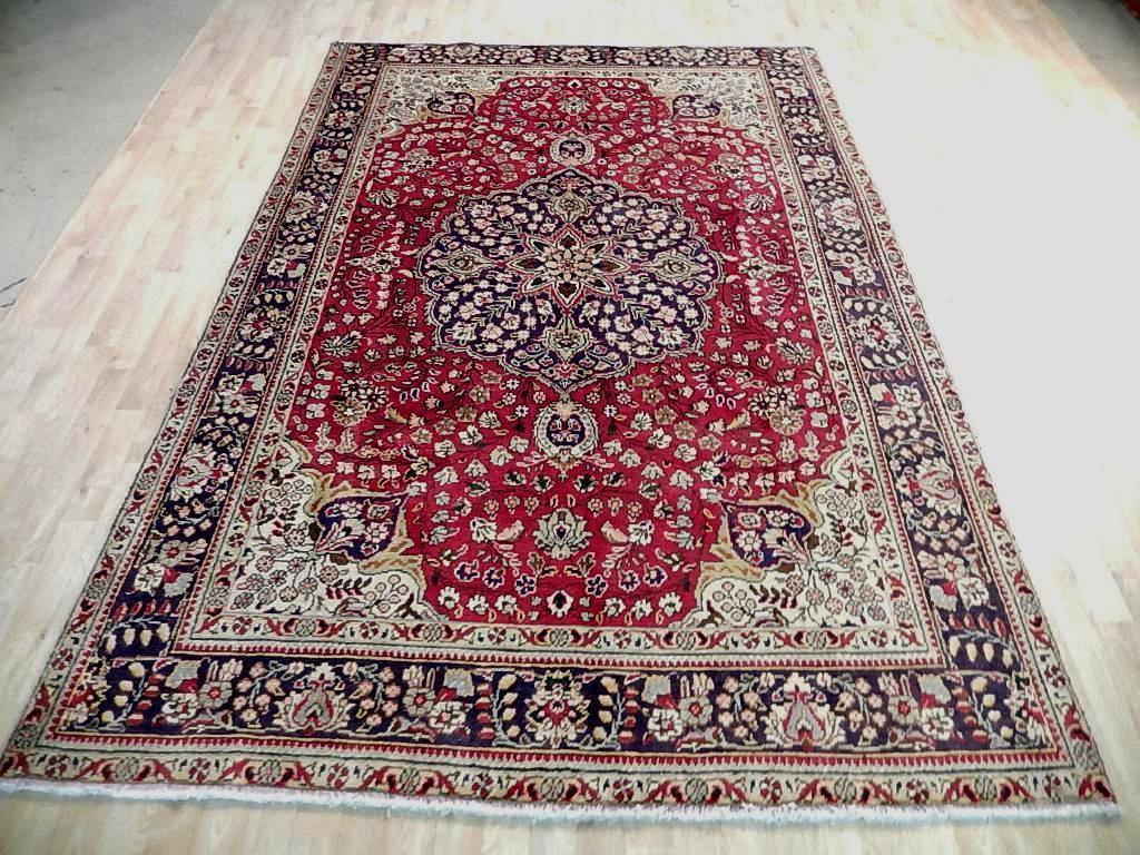 7x10 Authentic Hand Knotted Semi-Antique Persian Sarouk Rug - Iran - bestrugplace