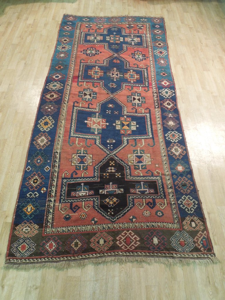 4.6 x 10.7 Orange Semi Antique Caucasian Yuruk Runner 72293