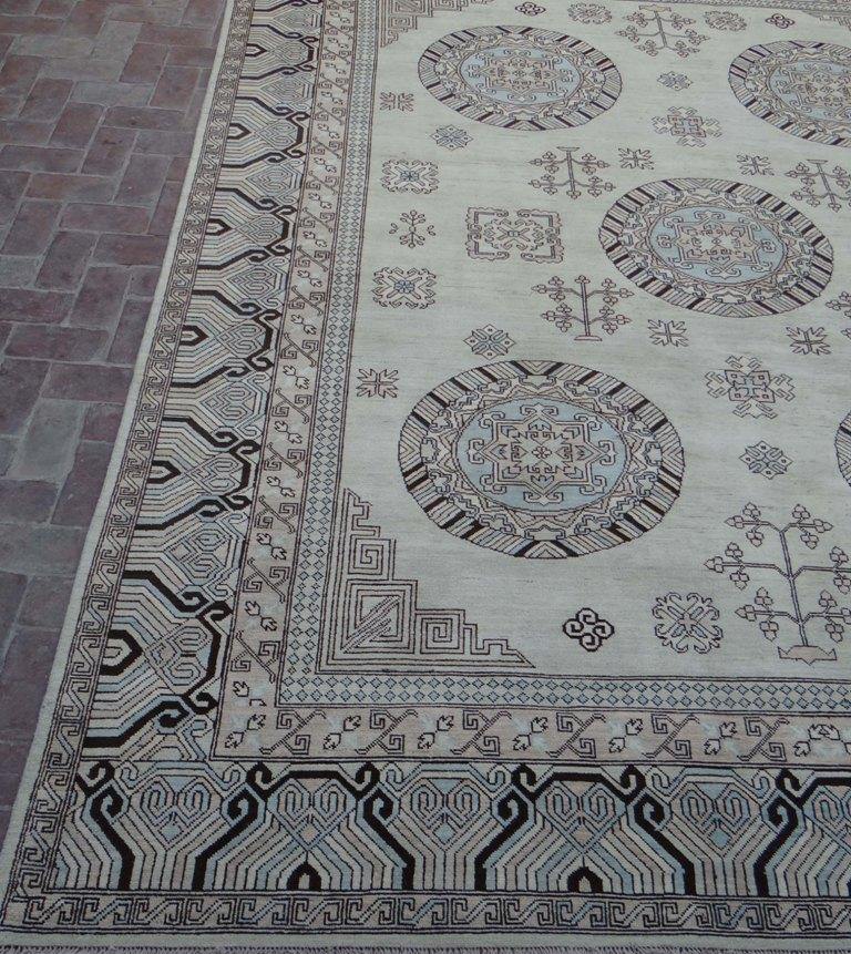 Radiant 9x12 Authentic Hand Knotted Vegetable Dyed Chobi Peshawar Rug - Pakistan - bestrugplace