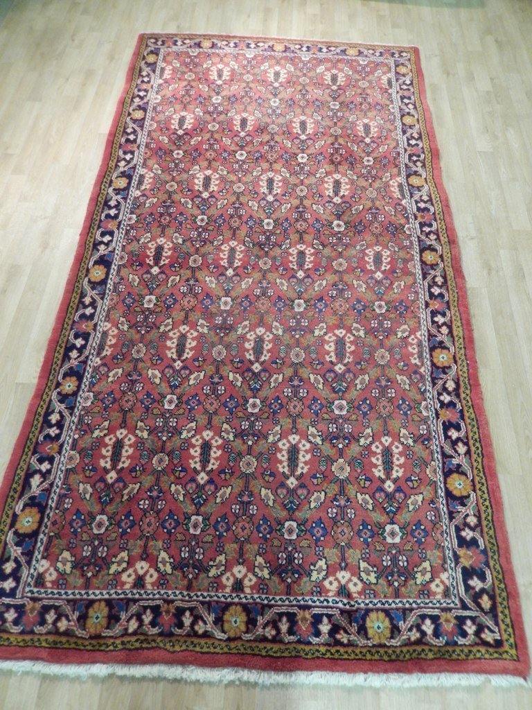 5x10 Authentic Hand Knotted Semi-Antique Persian Herati Runner - Iran - bestrugplace