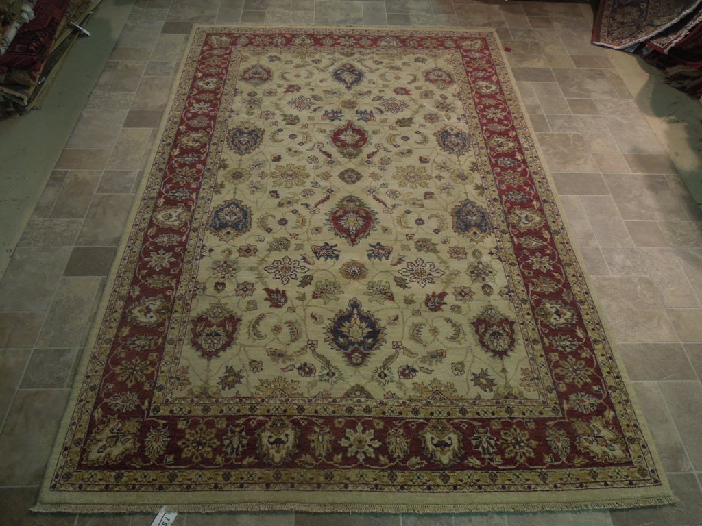 6 x 9.2 Ivory Vegetable Dyed Chobi Rug 74102