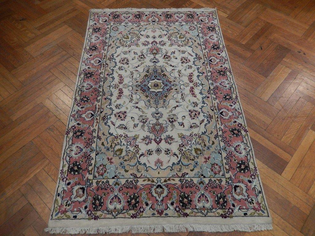 4x7 Authentic Handmade Wool & Silk Persian Rug - Iran - bestrugplace