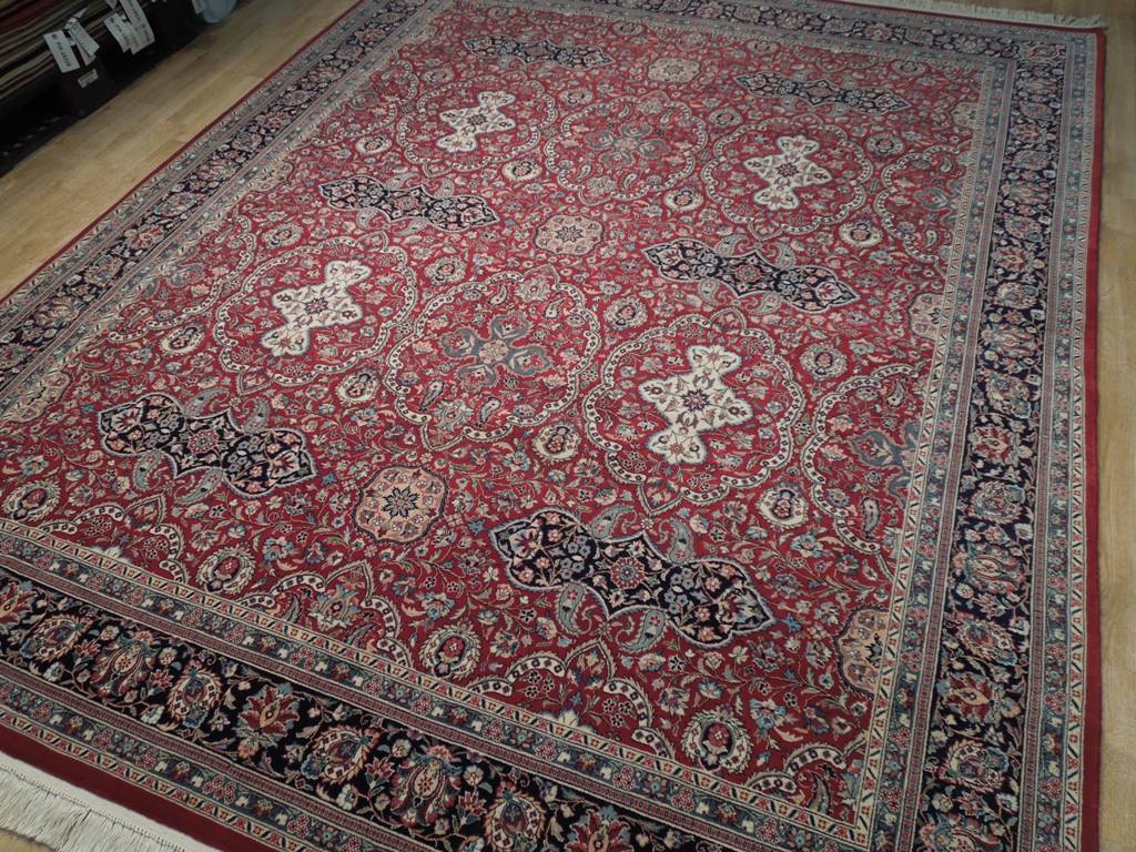8.3 x 10.1 Red Signed Fine Quality Wool Rug PAKISTAN HANDMADE 18656
