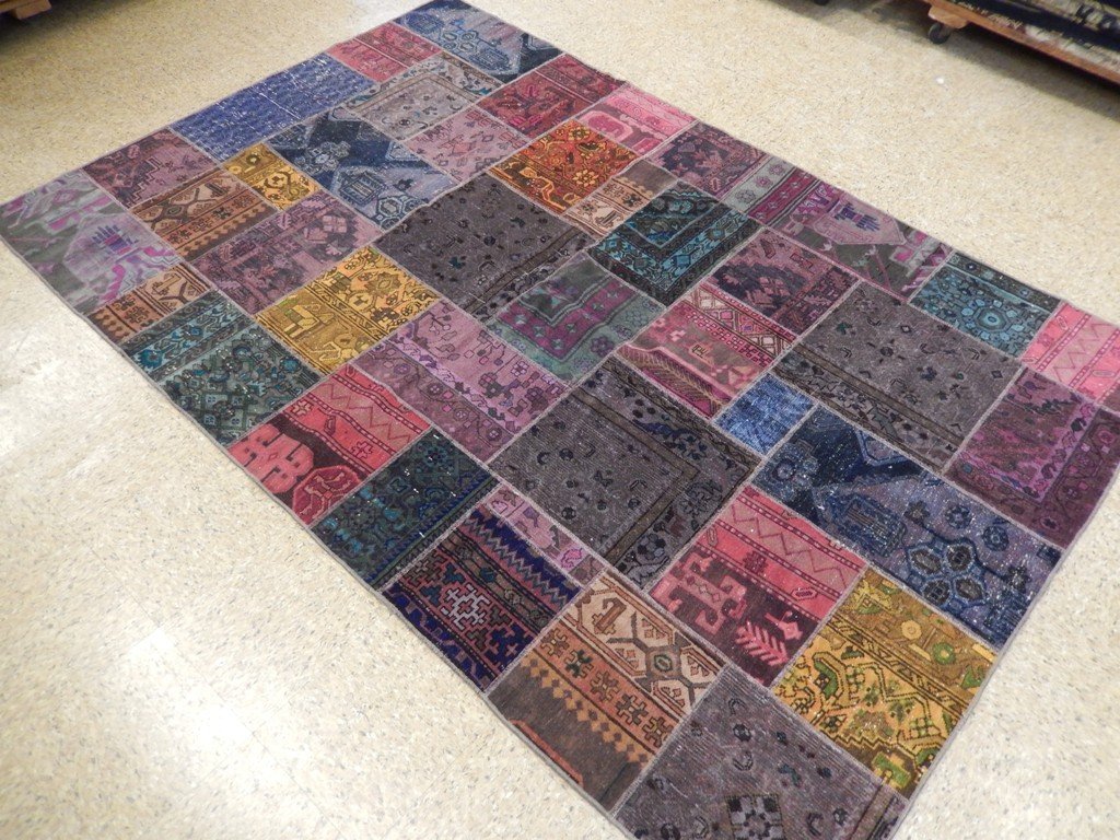 6 x 8.10 Multi Color Antique Persian Patchwork Rug 22198