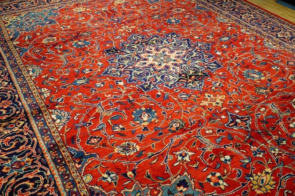 9x12 Authentic Hand Knotted Semi-Antique Persian Sarouk Rug - Iran - bestrugplace