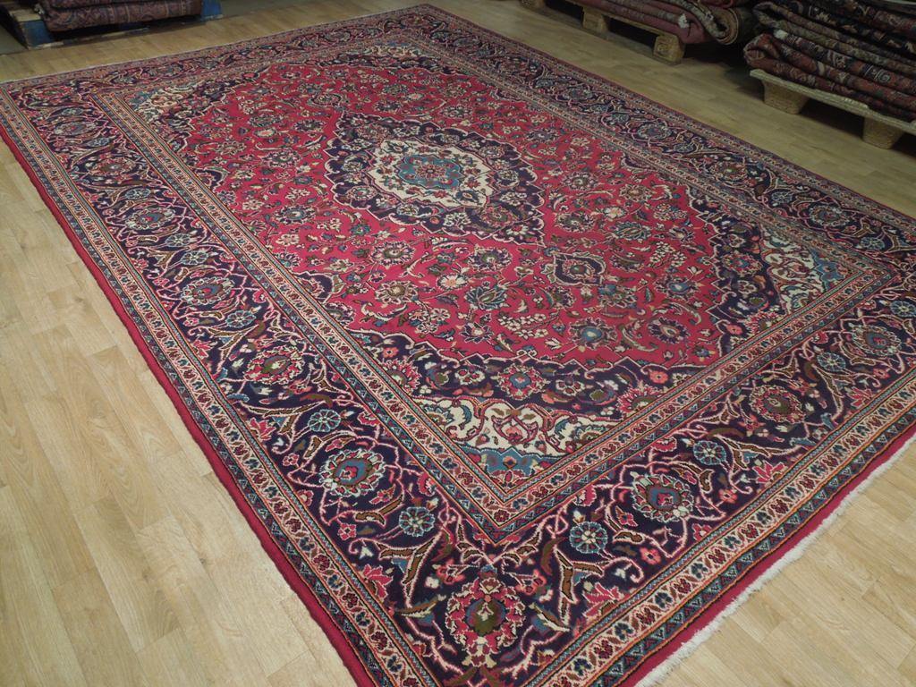 8x12 Authentic Hand Knotted Semi-Antique Persian Kashan Rug - Iran - bestrugplace