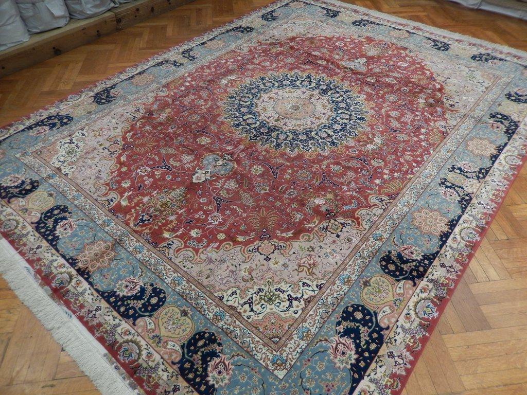 10x13 Authentic Handmade Signed Wool & Silk Persian Tabriz Rug - Iran - bestrugplace