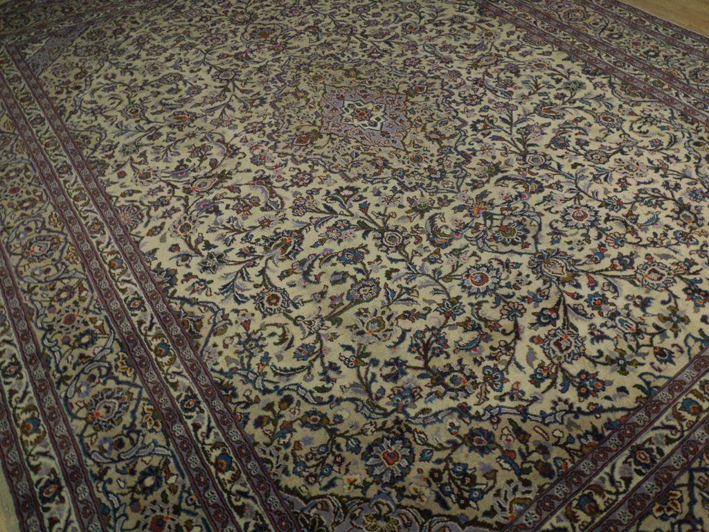 9x13 Authentic Hand Knotted Semi-Antique Persian Kashan Rug - Iran - bestrugplace