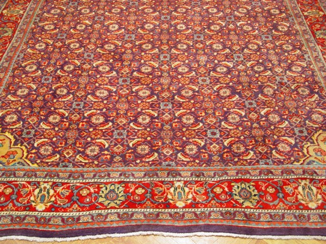 10' x 13' Semi Antique Persian Mahal Rug  NAVY BLUE 1308