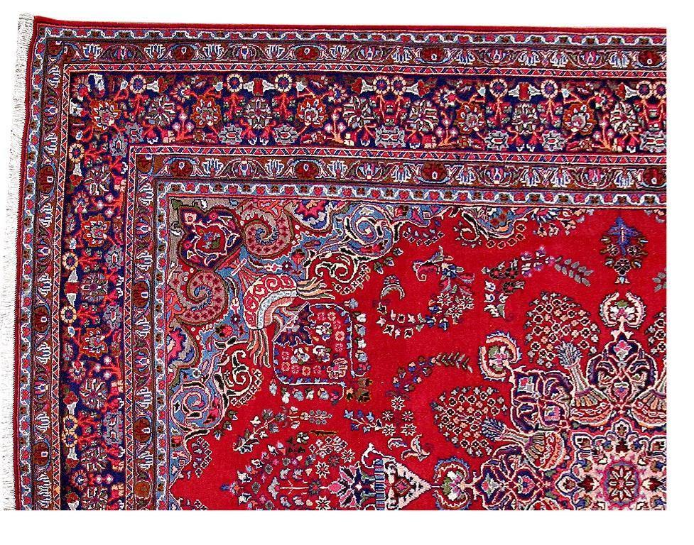 9.7x12.4 Authentic Hand Knotted Persian Wool & Silk Nain Rug - Iran - bestrugplace