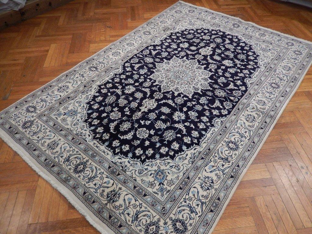 7x10 Authentic Handmade Signed Wool & Silk Persian Nain Rug - Iran - bestrugplace