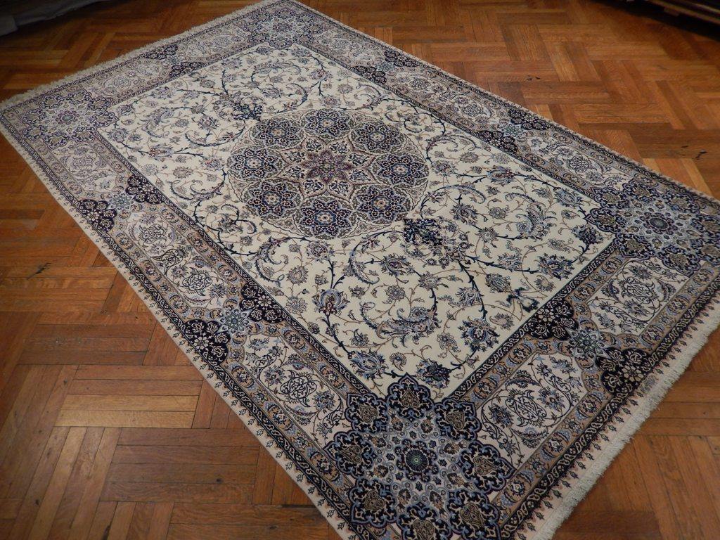 7x11 Authentic Handmade Signed Wool & Silk Persian Nain Rug - Iran - bestrugplace