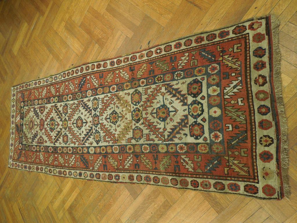 3.7 x 10 Ivory Antique Russian Kazak Rug 23930