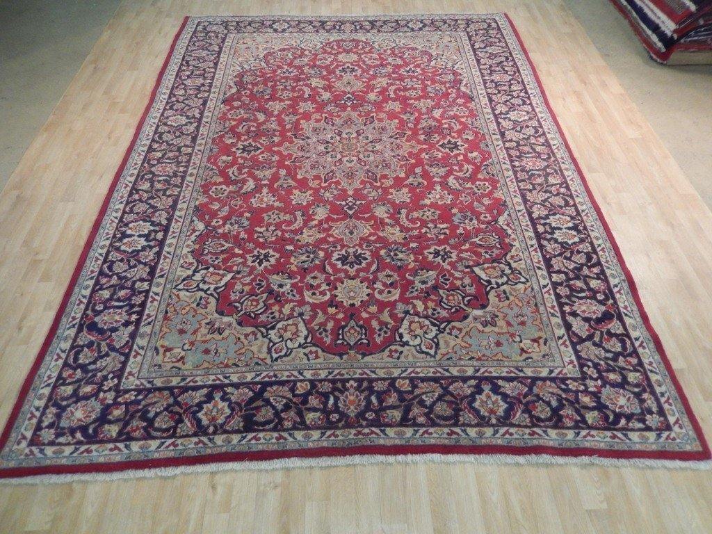 8x12 Authentic Hand Knotted Semi-Antique Persian Isfahan Rug - Iran - bestrugplace