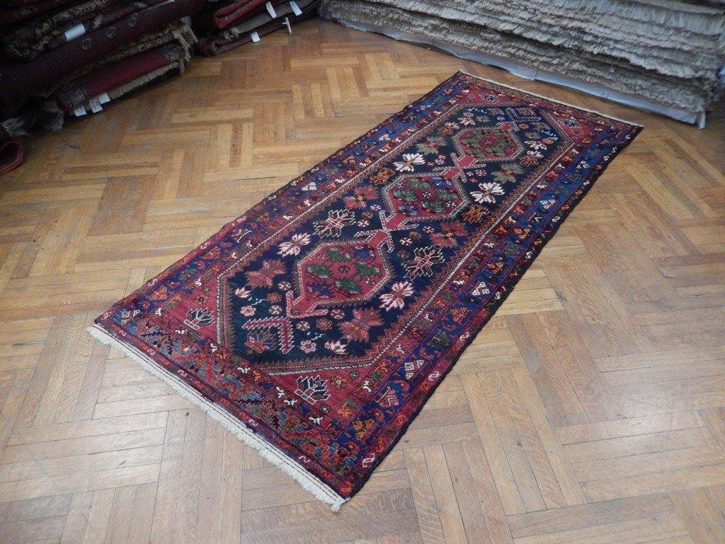 4x9 Authentic Hand Knotted Semi-Antique Persian Hamadan Runner - Iran - bestrugplace