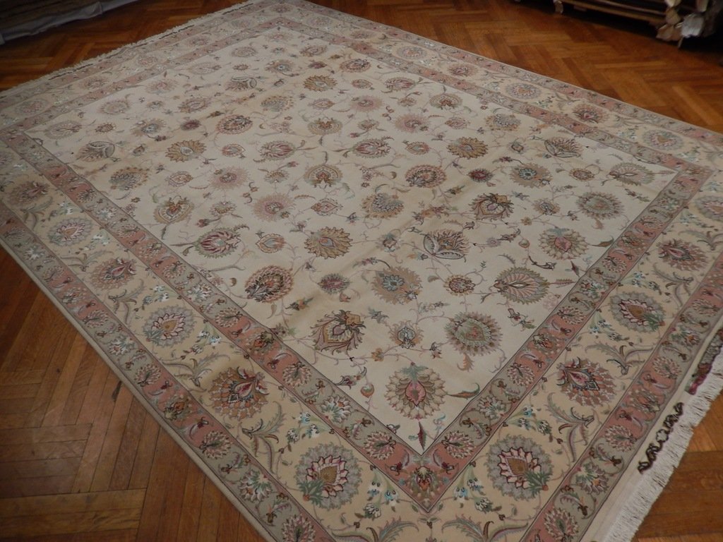 9.10 x 13 Super Fine SIGNED Wool & Silk Persian Tabriz Rug 500 KPSI #PIX-21907