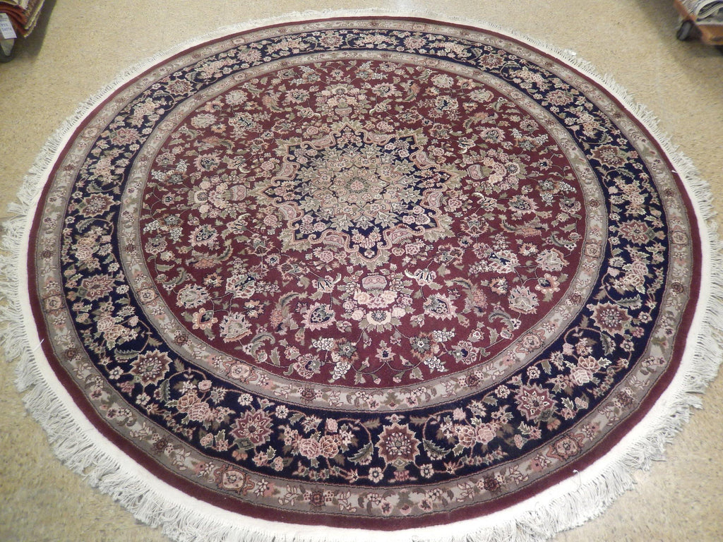 8x8 Wool & Silk Round Rug - China - bestrugplace