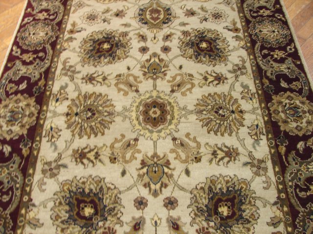 4 x 12.1 Ivory Indian Runner Agra Rug 10863