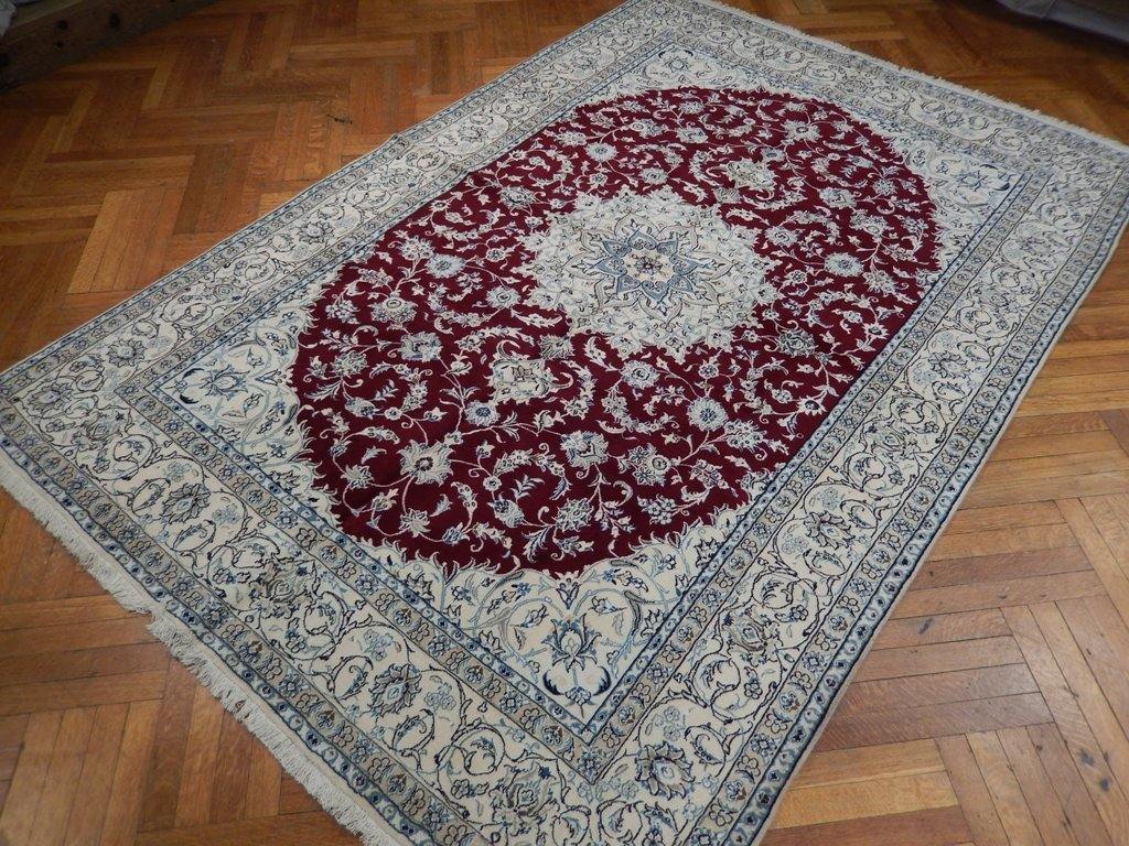 7x10 Authentic Handmade Signed Wool & Silk Persian Nain Rug - Iran - bestrugplace
