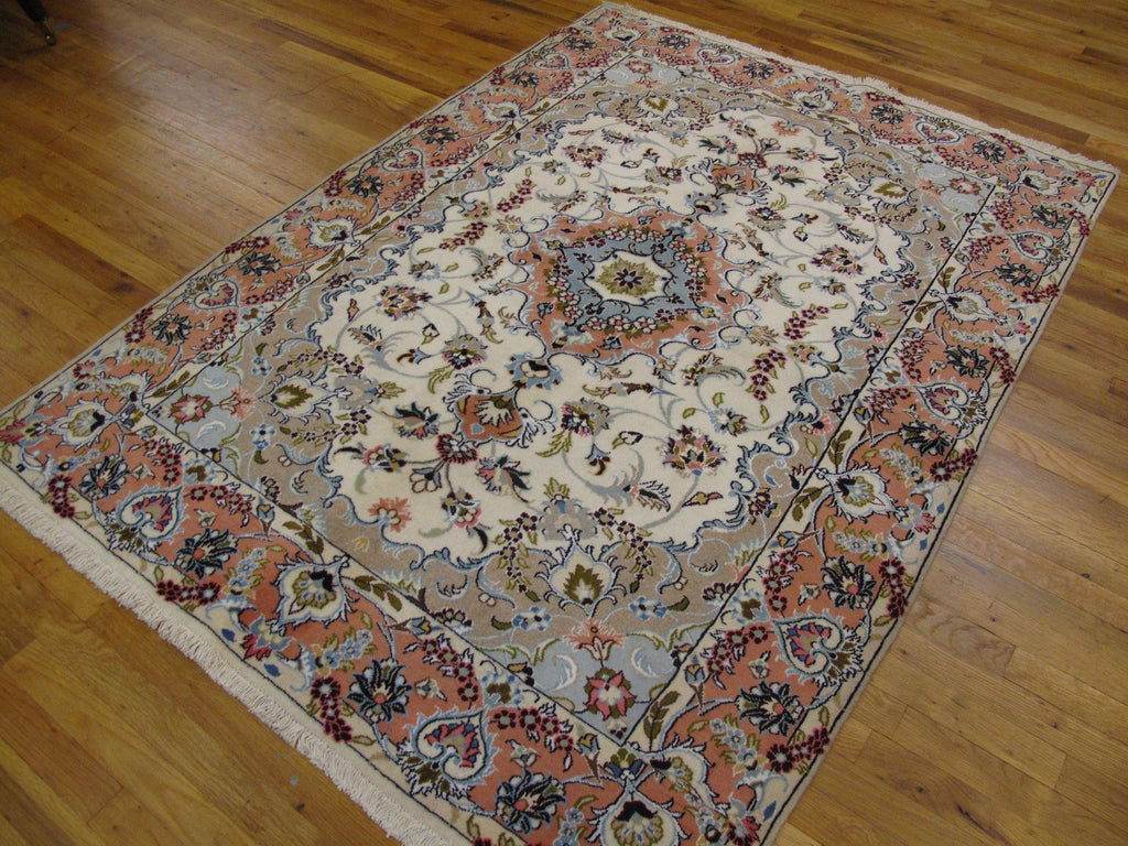 5x6 Authentic Hand-Knotted Wool & Silk Fine Quality Persian Tabriz Rug - Iran - bestrugplace