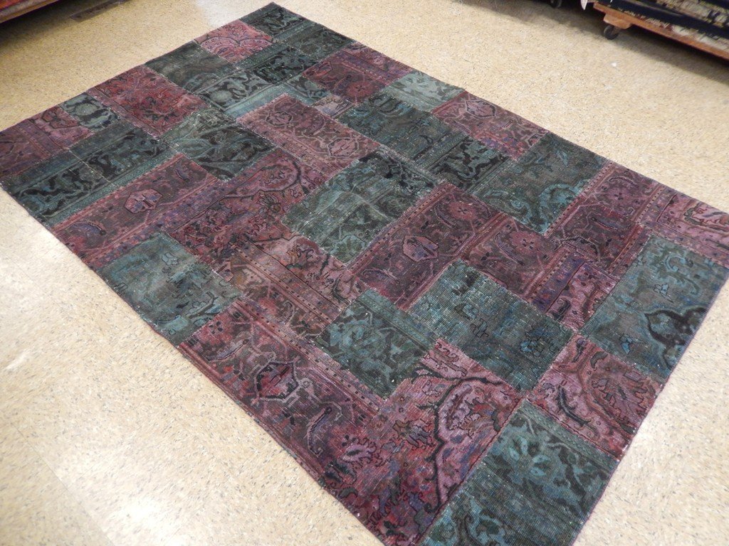 5.9 x 8.9 Multi Color Antique Persian Patchwork Rug 22225