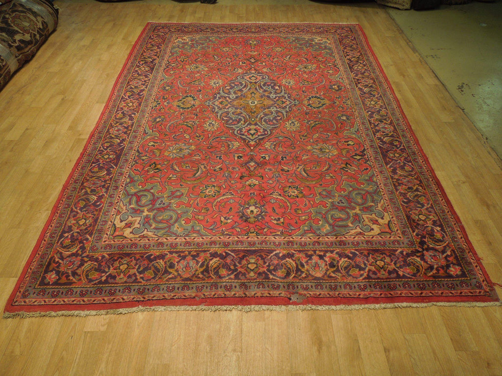6x10 Authentic Hand Knotted Semi-Antique Persian Isfahan Rug - Iran - bestrugplace