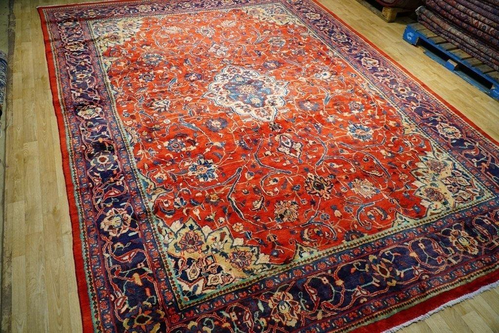 9x13 Authentic Hand Knotted Semi-Antique Persian Sarouk Rug - Iran - bestrugplace