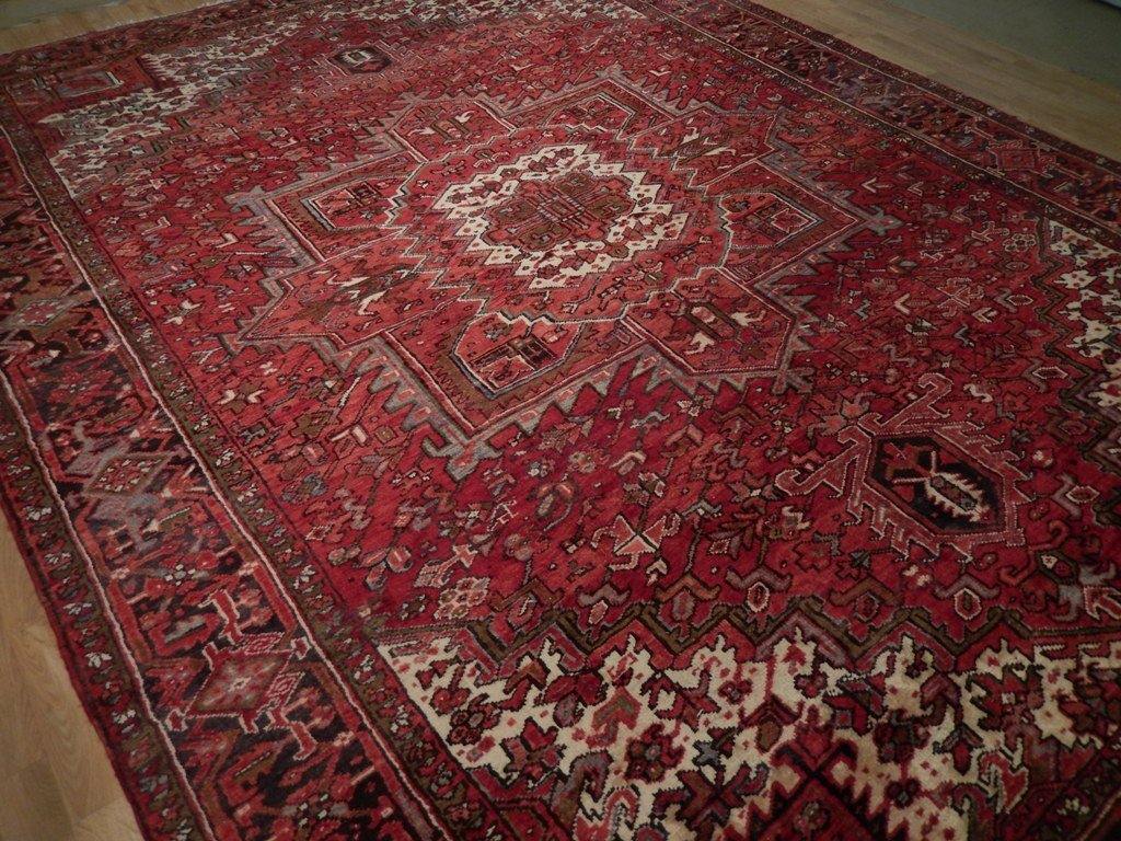 9x13 Authentic Hand Knotted Semi-Antique Persian Heriz Rug - Iran - bestrugplace