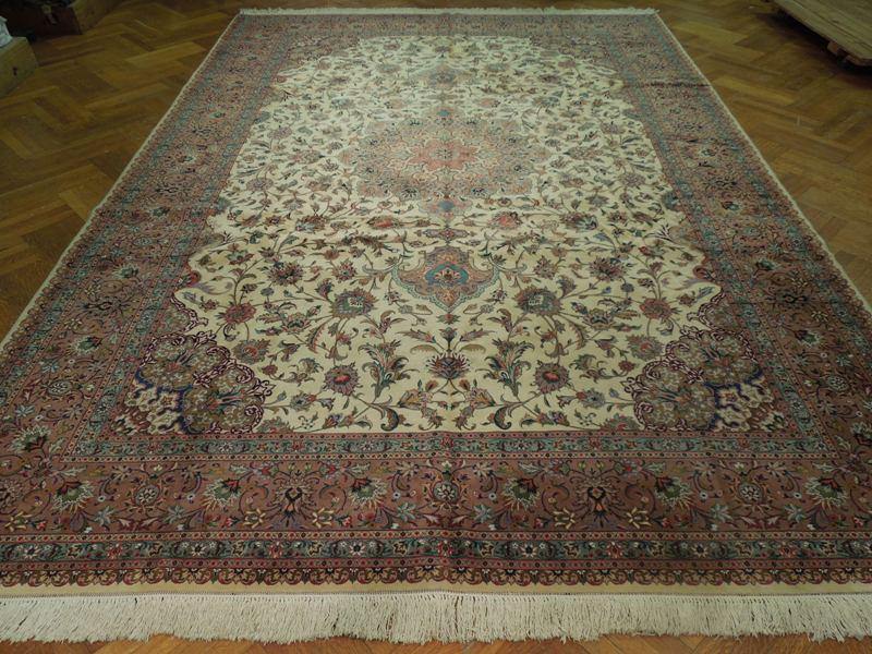 10x14 Authentic High Quality Wool Silk Persian Tabriz Rug 400 KPSI-Iran 17346 - bestrugplace