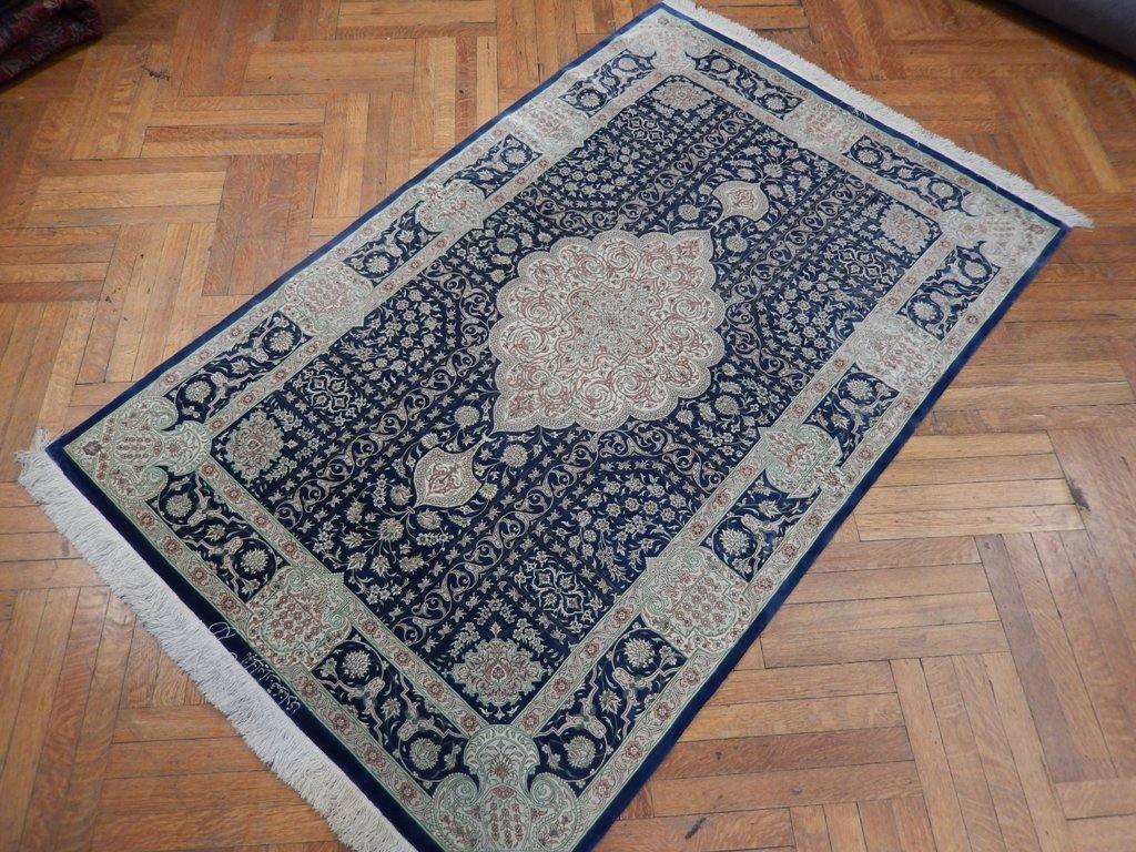4x7 Authentic Handmade Fine Silk Persian Qum Rug - Iran - bestrugplace