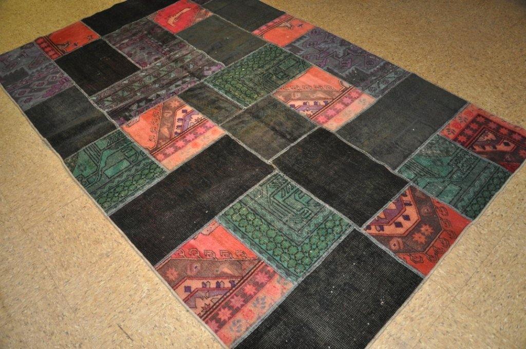 5x8 Authentic Hand-Knotted Antiqued Persian Patchwork Rug - Iran - bestrugplace
