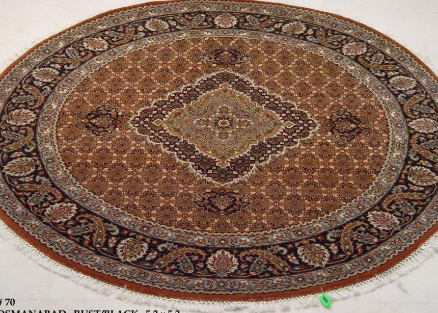5x5 Osmanabad Wool & Silk Tabriz Mahi Rug - India - bestrugplace