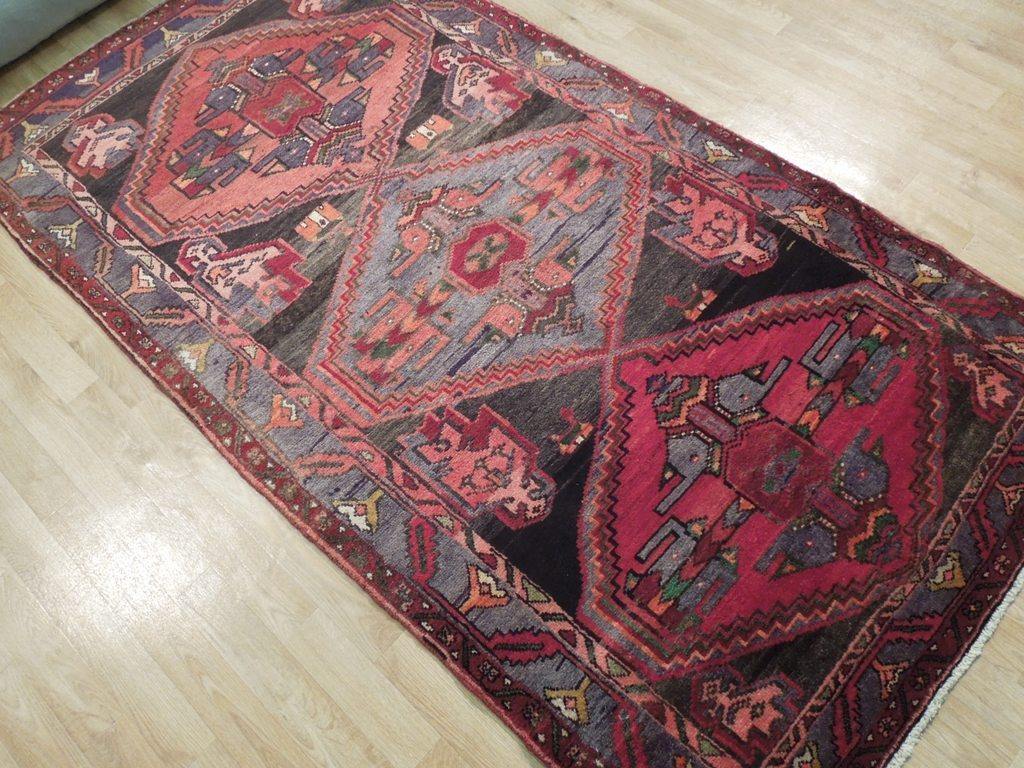 4x8 Authentic Handmade Semi-Antique Persian Hamadan Rug - Iran - bestrugplace