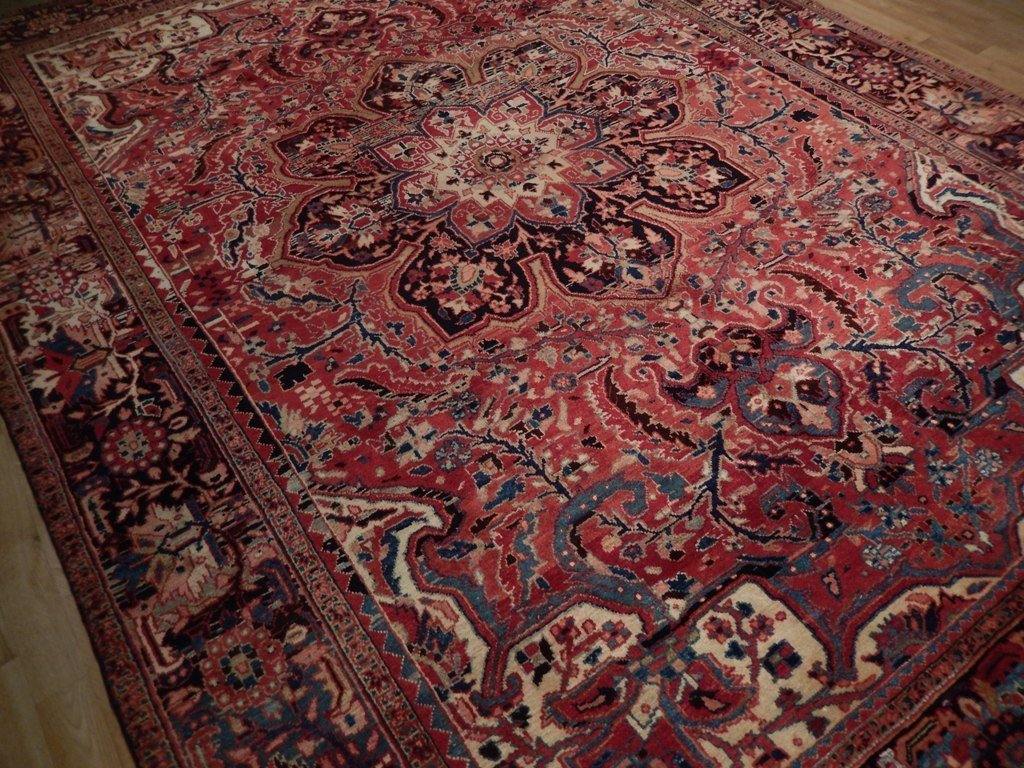 8x12 Authentic Hand Knotted Semi-Antique Persian Heriz Rug - Iran - bestrugplace