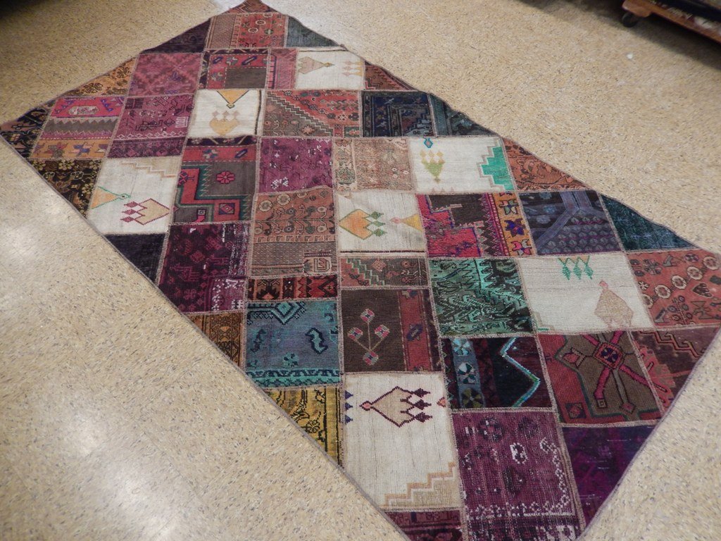 4.8 x 8.6 Multi Color Antique Persian Patchwork Rug 22172