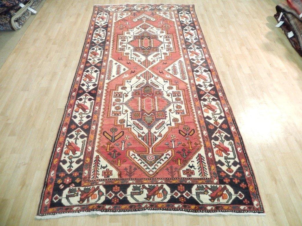 5x10 Authentic Hand Knotted Semi-Antique Persian Hamadan Runner - Iran - bestrugplace