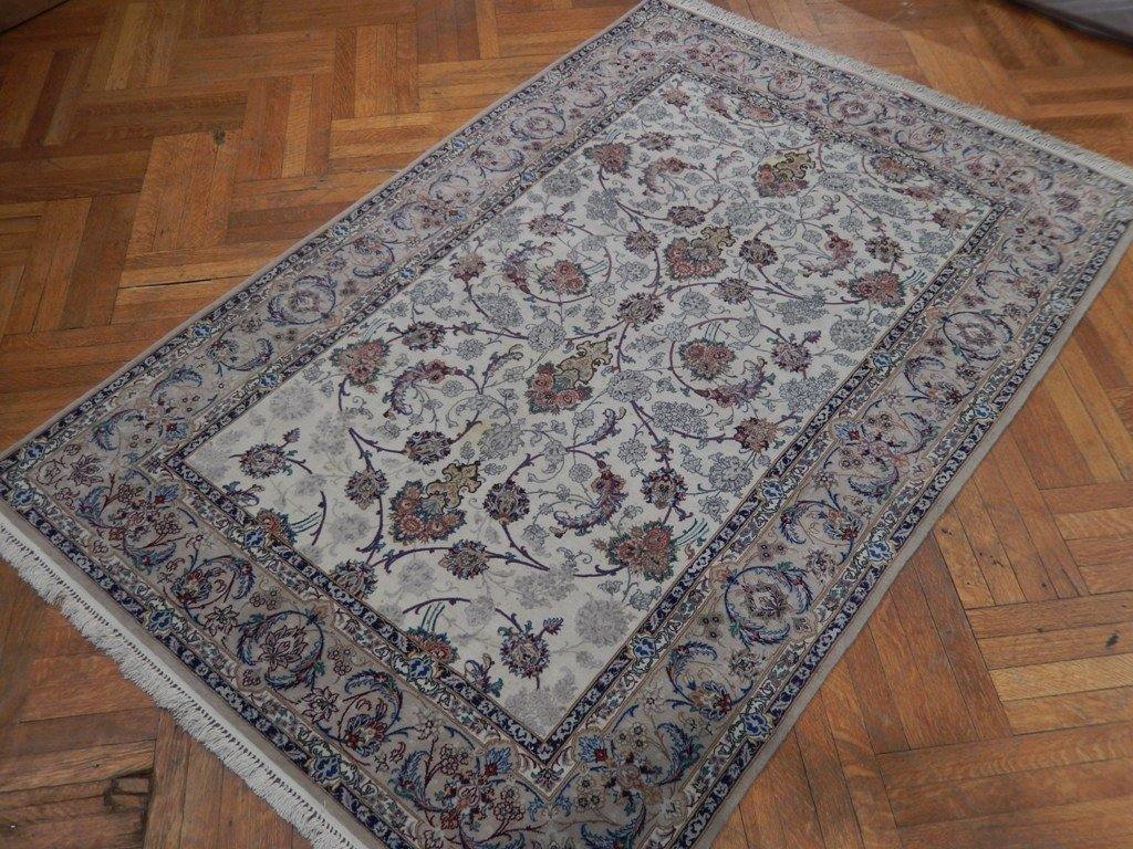 5x8 Authentic Handmade Signed Persian Isfahan Wool & Silk Rug - Iran - bestrugplace