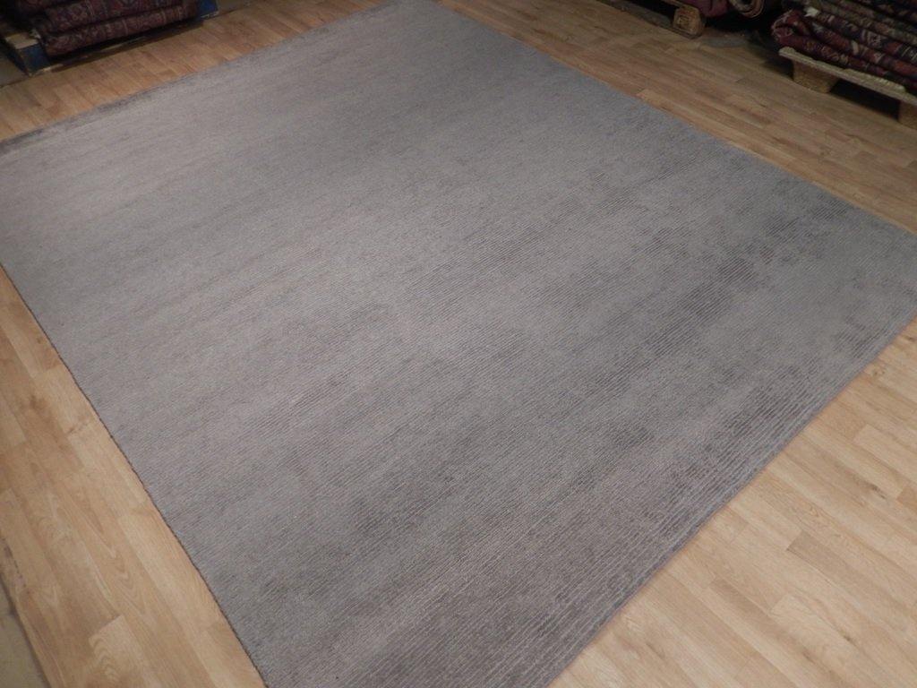 8x10 Authentic Loom Knotted Viscose Wool Blend Modern Rug - India - bestrugplace