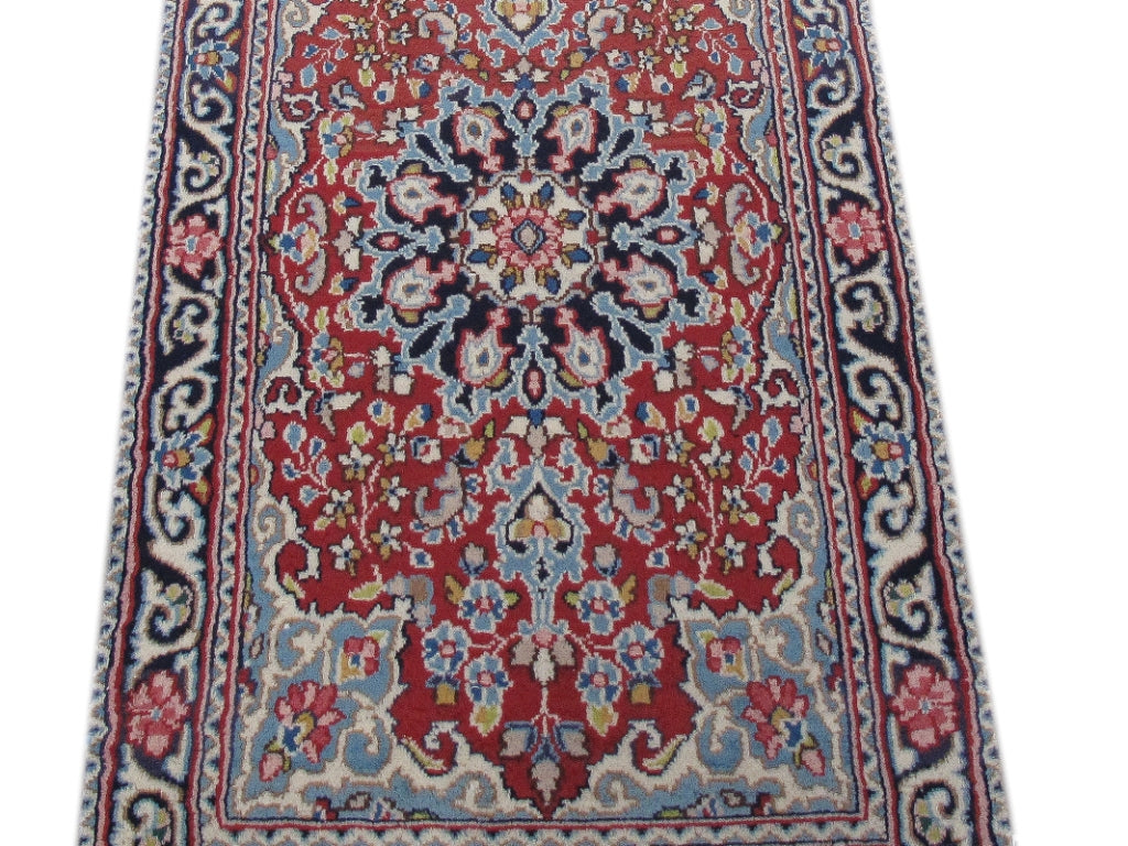 2 x 3.7 Red Narrow Persian Kerman Rug 82018