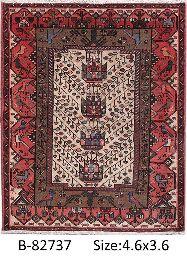 Luxurious 4x5 Authentic Hand-knotted Persian Hamadan Rug - Iran - bestrugplace