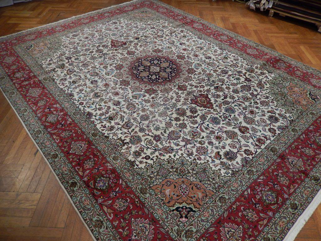 10x13 Authentic Handmade High End Wool & Silk Persian Tabriz Rug - Iran - bestrugplace